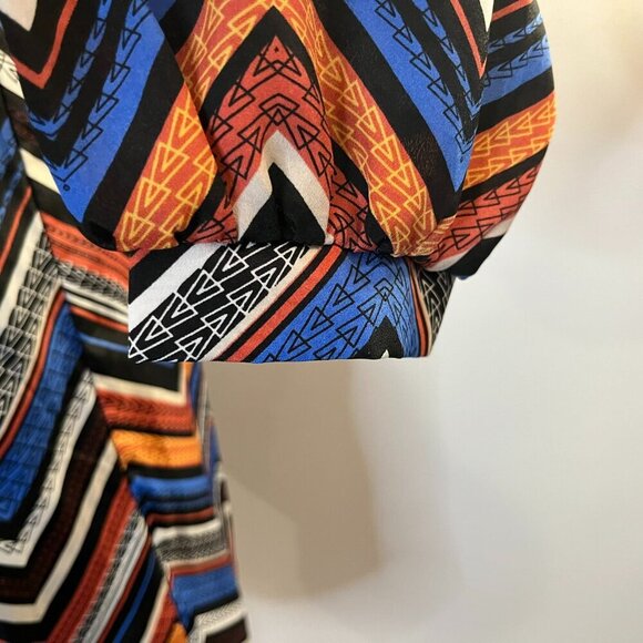 Almost Famous Women's Colorful Geometric Stripe Dress - Size Medium - Picture 3 of 6